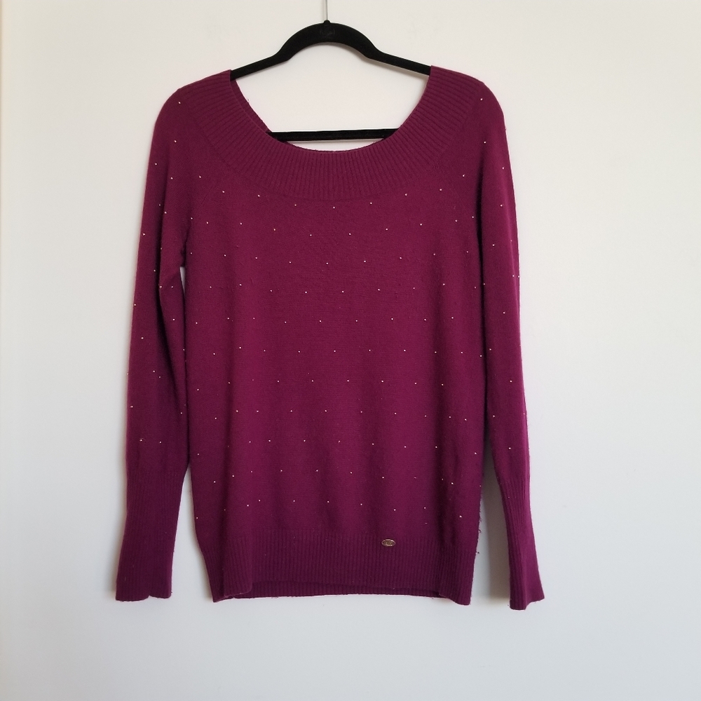 Armani Exchange Studded Off-the-shoulder sweater